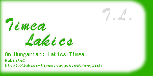 timea lakics business card